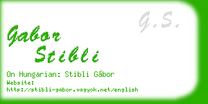 gabor stibli business card